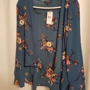 Floral tie front top
